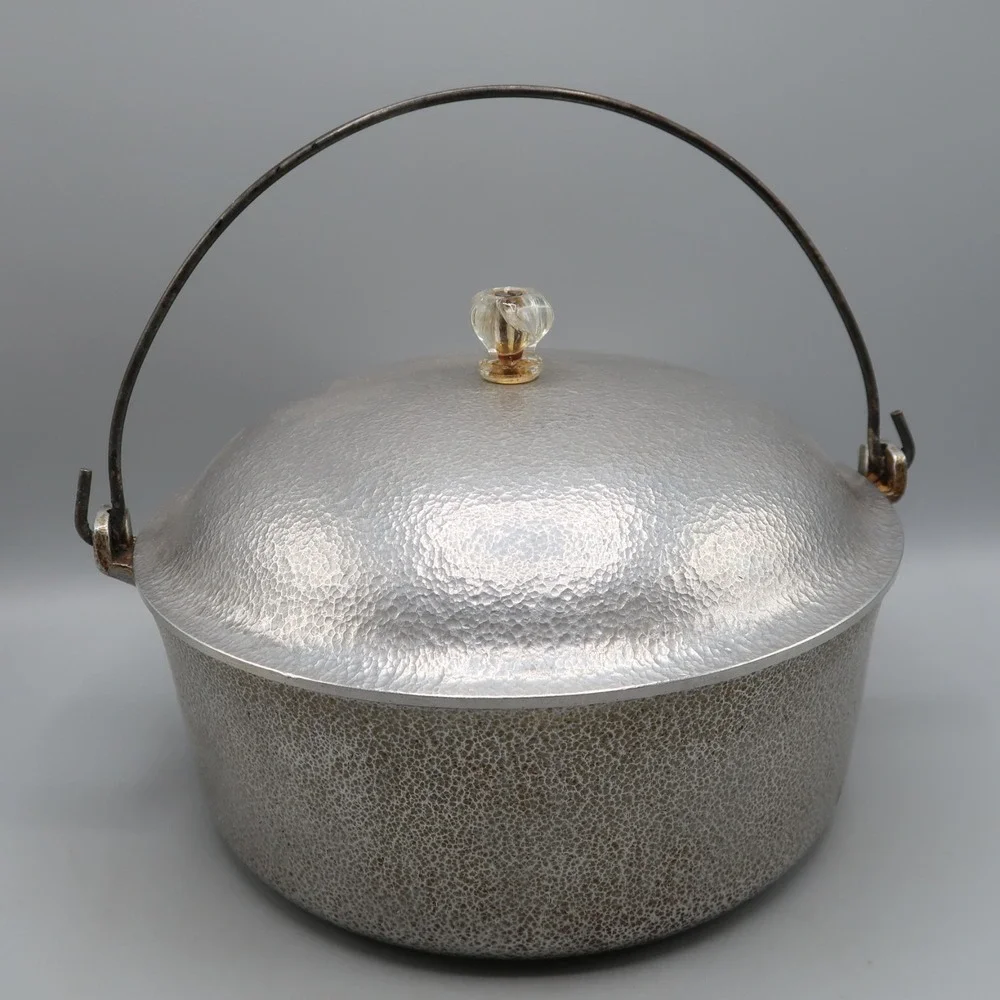 Vintage CLUB Hammered Aluminum Round 4.5 QT Dutch Oven Pot w/ Lid Handle‎